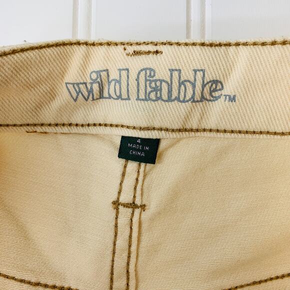 Wild Fable Cream Distressed High Rise Skater Jeans Sz 4 - Picture 4 of 11
